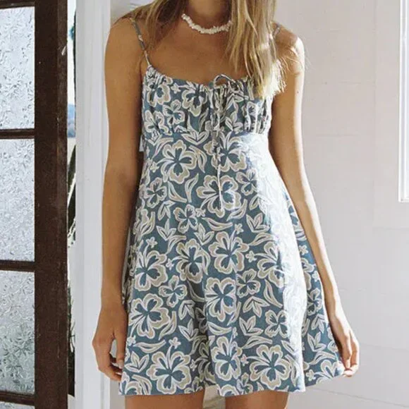 Ghanda Clothing Surf Tropical Hawaiian Channel Mini Dress Size Medium - Picture 1 of 6